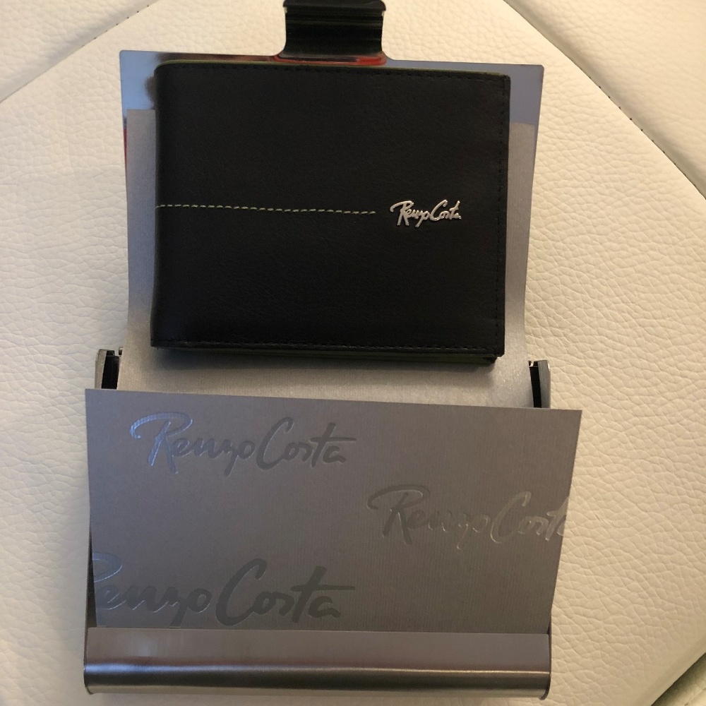 Renzo Costa Leather Wallet Black/Green